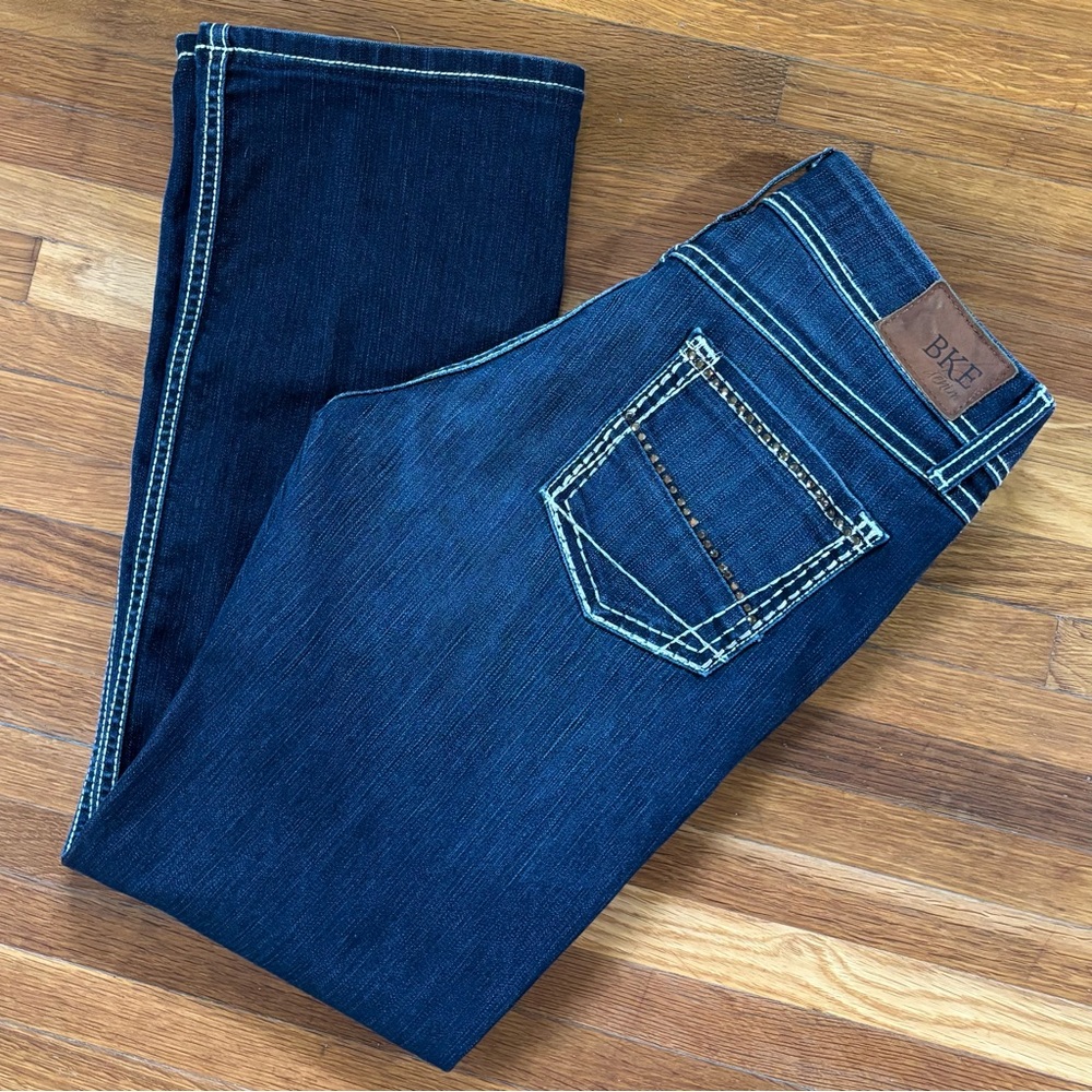 BKE Women's Boot Cut Jeans - Dark Blue